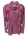 David Donahue Size XL Maroon & White Cotton Checkered Button Down Men's Shirt Maroon & White / XL