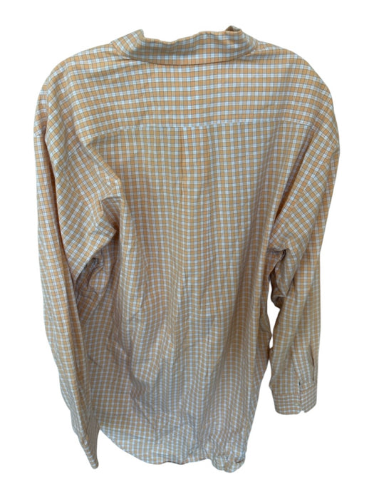 Vineyard vines Size L Orange & White Cotton Checkered Button Down Men's Shirt Orange & White / L