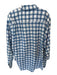 Robert Talbott Size XL White & Blue Cotton Grid Button Down Men's Shirt White & Blue / XL