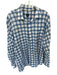 Robert Talbott Size XL White & Blue Cotton Grid Button Down Men's Shirt White & Blue / XL