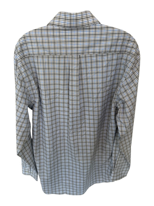 Southern Marsh NWT Size M Gray & Blue Cotton Grid Button Down Men's Shirt Gray & Blue / M