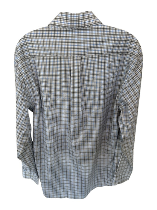 Southern Marsh NWT Size M Gray & Blue Cotton Grid Button Down Men's Shirt Gray & Blue / M