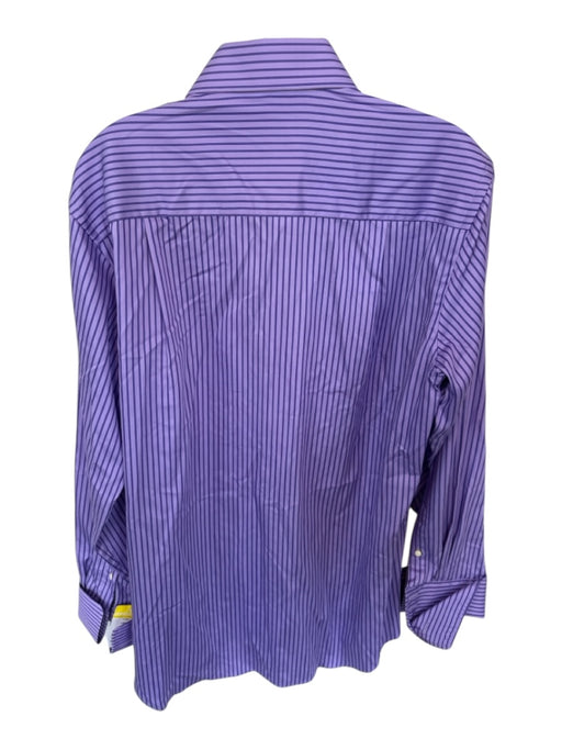 David Donahue NWT Size 16 Purple Cotton Striped Button Down Men's Shirt Purple / 16