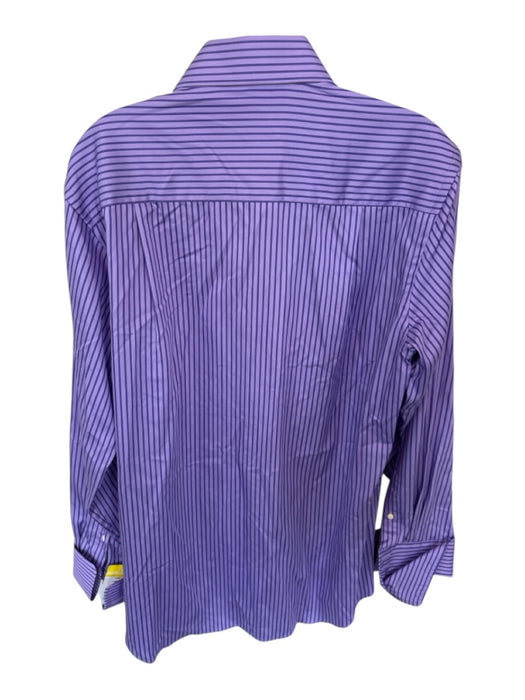 David Donahue NWT Size 16 Purple Cotton Striped Button Down Men's Shirt Purple / 16