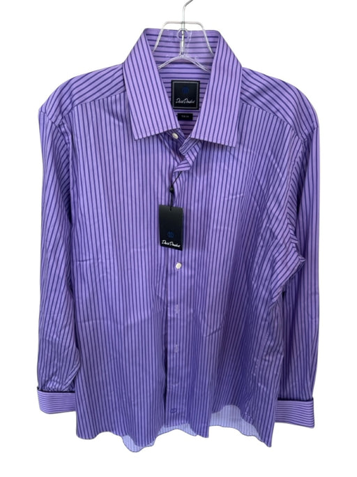 David Donahue NWT Size 16 Purple Cotton Striped Button Down Men's Shirt Purple / 16