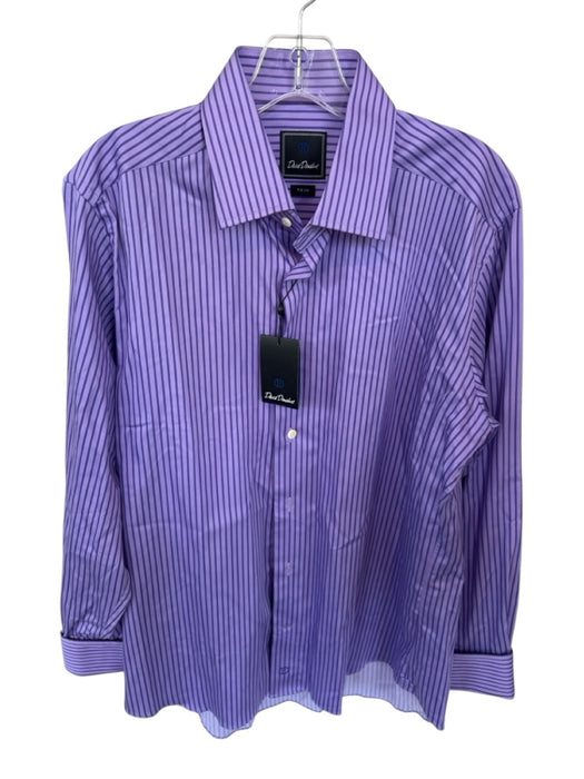 David Donahue NWT Size 16 Purple Cotton Striped Button Down Men's Shirt Purple / 16