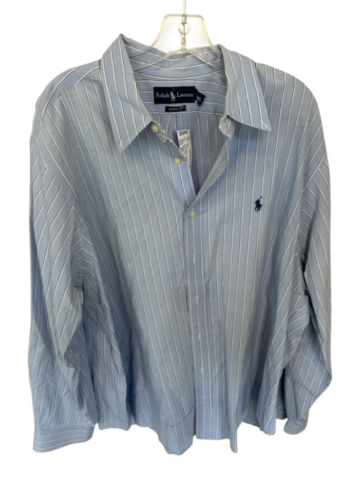 Ralph Lauren Size XXL Blue & Black Cotton Striped Men's Shirt Blue & Black / XXL