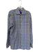 Peter Millar Size L Blue & Gray Cotton Checkered Button Down Men's Shirt Blue & Gray / L