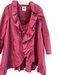 Moschino Size 10 Pink Silk & Polyester Long Sleeve Tie Waist Ruffle Hem Jacket Pink / 10