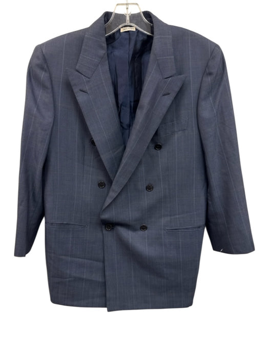 Brioni AS IS Blue & Yellow Wool Plaid Double Breasted Men's Blazer Blue & Yellow / 40