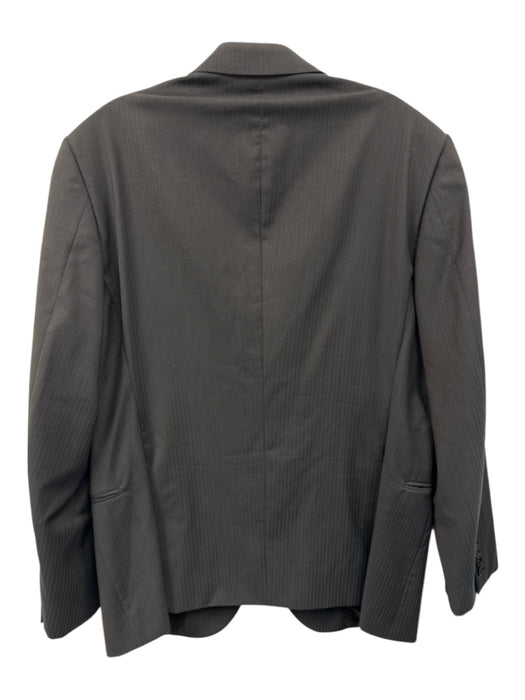 Armani Collezioni Gray Wool Striped 2 Button Men's Blazer Gray / 42