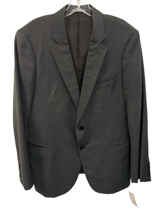 Armani Collezioni Gray Wool Striped 2 Button Men's Blazer Gray / 42
