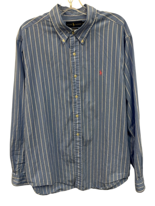 Ralph Lauren Size XL Blue & White Cotton Striped Button Down Long Sleeve Shirt Blue & White / XL