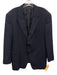 Armani Collezioni Navy Blue Wool Blend Plaid 2 Button Men's Blazer Navy Blue / 46R