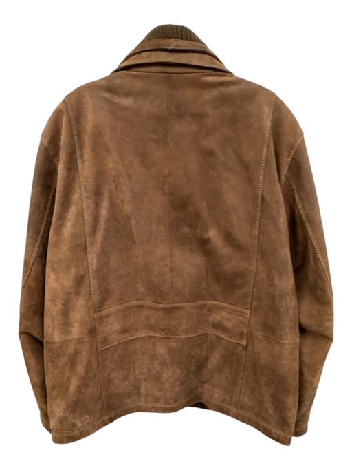 Roundtree & Yorke Brown Leather Solid Men's Coat Brown / L