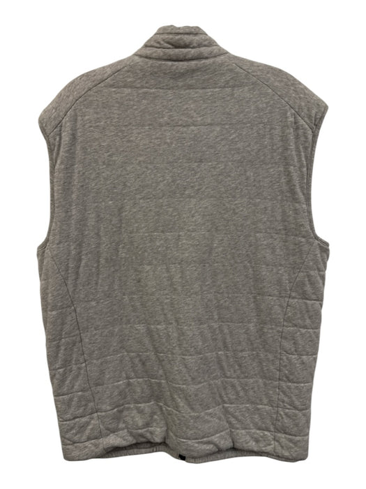 Polo Size L Gray Cotton Solid Zipper Men's Vest Gray / L