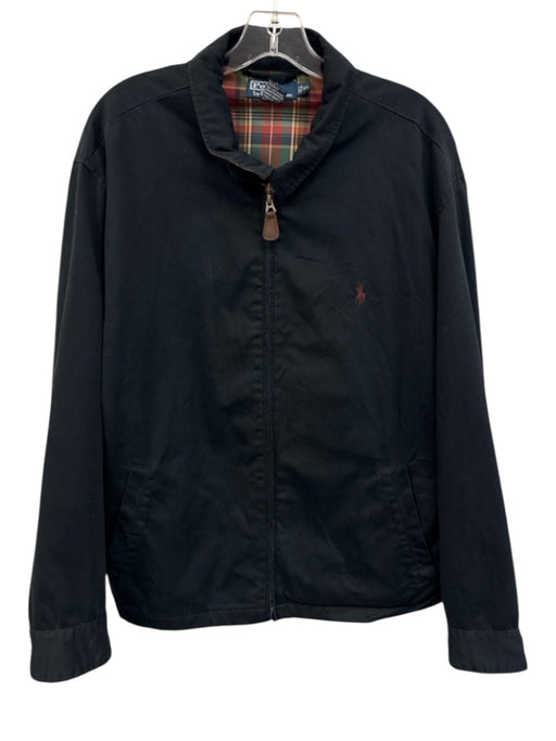 Polo Size XL Black Cotton Solid Men's Jacket Black / XL