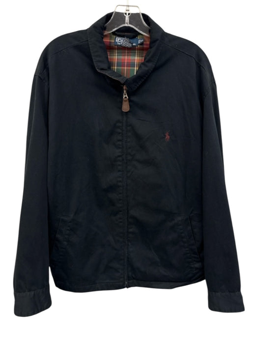 Polo Size XL Black Cotton Solid Men's Jacket Black / XL