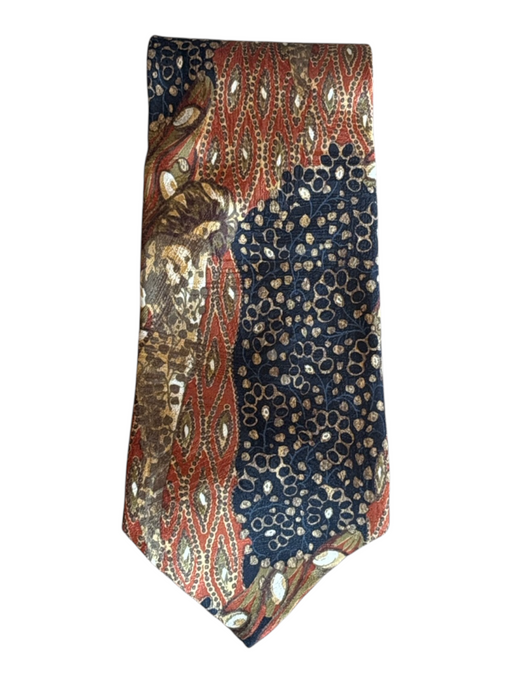 Ermenegildo Zegna Brown & Multi Silk All Over Print Men's Tie Brown & Multi