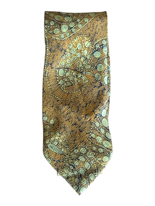 Brioni Orange & Green Print Silk All Over Print Men's Tie Orange & Green Print