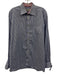 Eton Size 17 Blue & White Cotton Striped Button Down Men's Long Sleeve Shirt Blue & White / 17