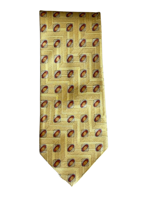 Ermenegildo Zegna Gold & Orange Silk All Over Print Men's Tie Gold & Orange