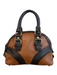 Tiffany & Fred Brown Leather Brass Hardware Two Tone Top Handle Satchel Bag Brown / Small