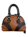 Tiffany & Fred Brown Leather Brass Hardware Two Tone Top Handle Satchel Bag Brown / Small