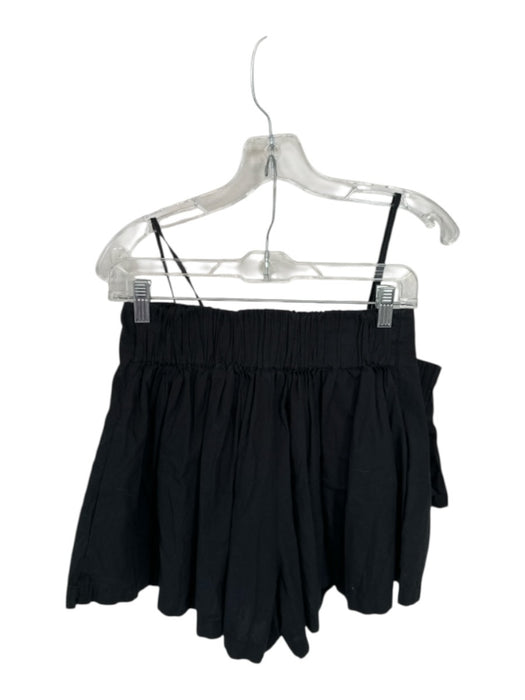 Free People Size S Black Cotton Blend Pleated Bead Detail Crop Skirt Set Black / S