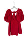 Free People Size S Wine Red Polyester Geometric Pattern Balloon Sleeve Dress Wine Red / S