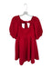 Free People Size S Wine Red Polyester Geometric Pattern Balloon Sleeve Dress Wine Red / S