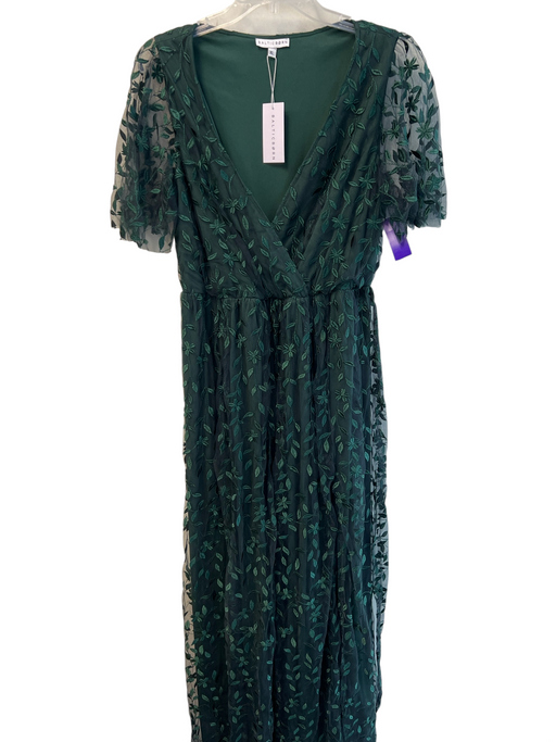 Baltic Born Size XL Green Polyester & Nylon V Neck Short Sleeve Maxi Dress Green / XL