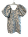 Adelyn Rae Size XL Cream & Light Blue Polyester & Lurex Metallic Thread Dress Cream & Light Blue / XL