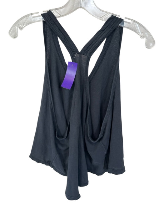 We The Free Size S Charcoal Cotton V Neck Racerback Flowy Top Charcoal / S
