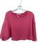 We The Free Size S Pink Cotton Blend Knit Half Sleeve Cropped Raw Hem Top Pink / S