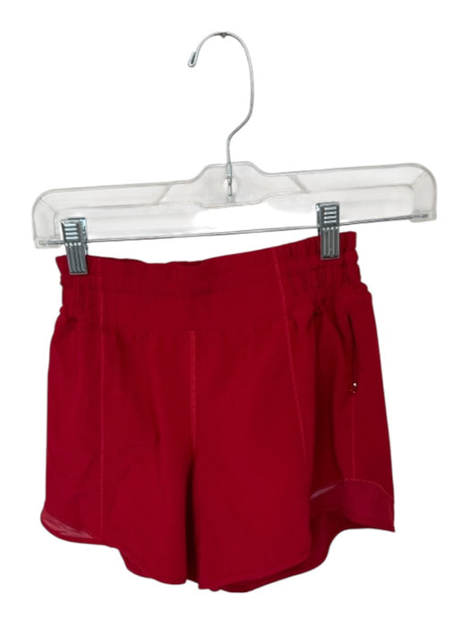 Lululemon Size 4 Red Nylon Blend Mesh Detail Side Pocket Interior Pocket Shorts Red / 4
