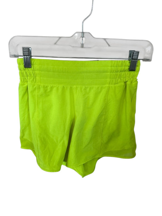 Lululemon Size 4 Lime Nylon Blend Mesh Detail Side Pocket Interior Pocket Shorts Lime / 4