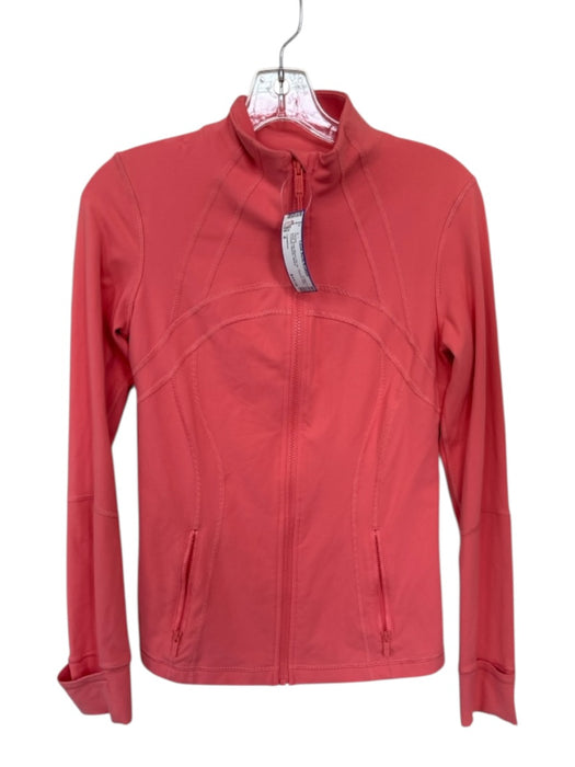 Lululemon Size 8 coral Nylon Blend Zip Up Thumb Holes Pockets Athletic Jacket coral / 8