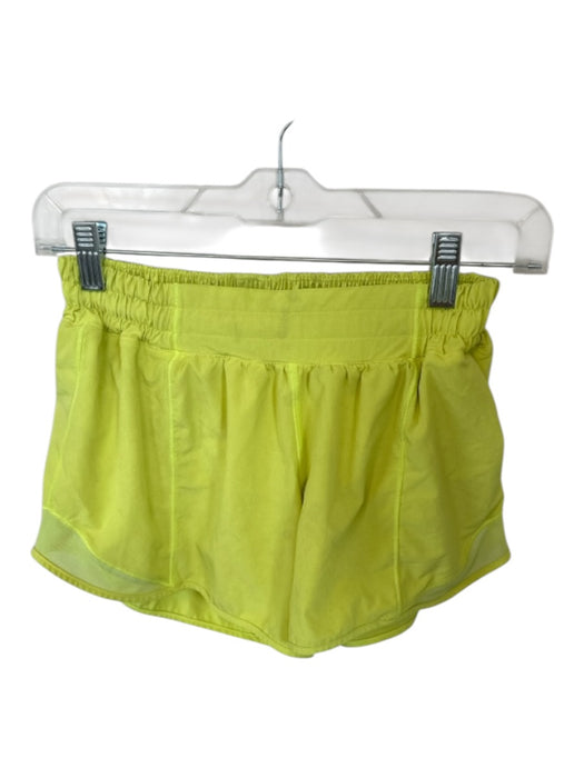 Lululemon Size 6 Lemon Yellow Nylon Blend Mesh Detail Side Pocket Shorts Lemon Yellow / 6