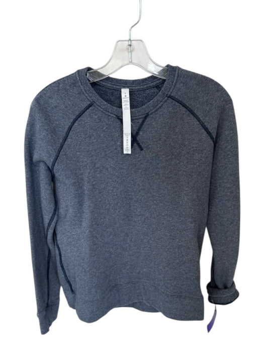 Lululemon Size 4 Gray Cotton Blend Heathered Crew Neck Athletic Sweatshirt Gray / 4