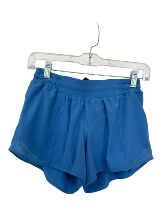 Lululemon Size 6 Electric Blue Nylon Blend Mesh Detail Zip Pocket Shorts Electric Blue / 6