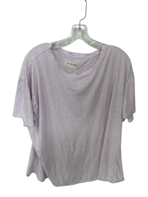 We The Free Size L Lavendar Cotton Short Sleeve Oversized Rolled Hem Top Lavendar / L