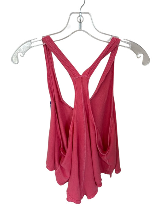 We The Free Size S Salmon Cotton V Neck Racerback Raw Hem Top Salmon / S