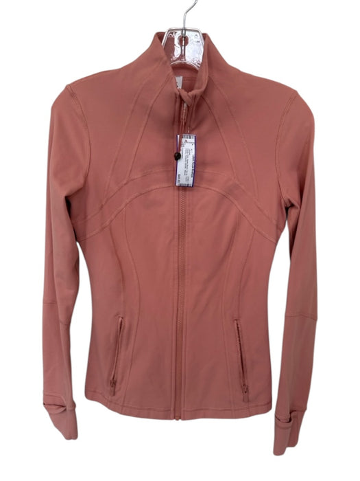Lululemon Size 6 Dusty Pink Nylon Blend Zip Up Thumb Holes Pockets Jacket Dusty Pink / 6