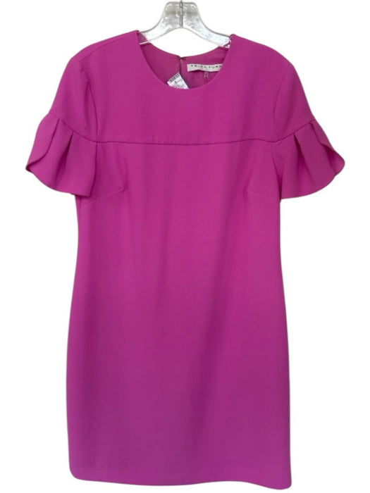Trina Turk Size 8 Hot pink Polyester Blend Short Sleeve Back Zip Dress Hot pink / 8
