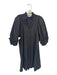 Never a Wallflower Size S Black Cotton Balloon Sleeve V Neck Ruffle Hem Dress Black / S