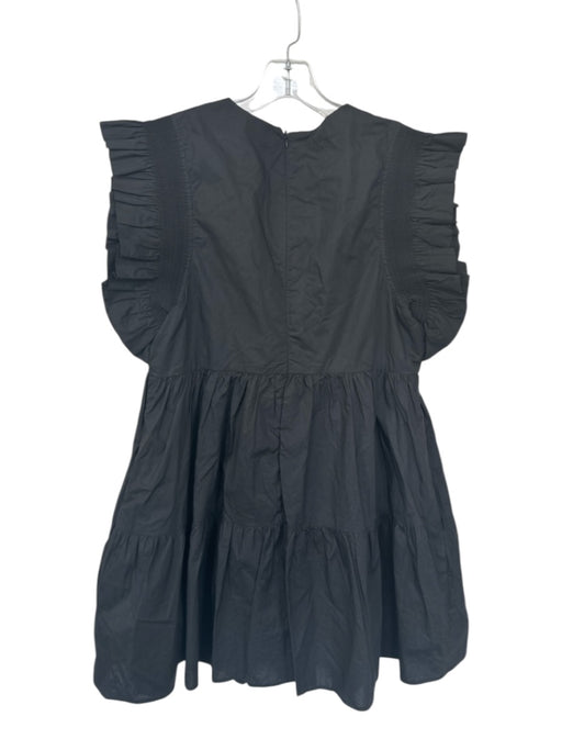English Factory Size L Black Polyester Blend Babydoll Flutter Sleeve Mini Dress Black / L