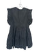 English Factory Size L Black Polyester Blend Babydoll Flutter Sleeve Mini Dress Black / L