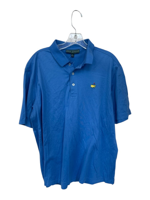 Masters Collection Size L True Blue Cotton Collar Logo Buttons Men's Polo True Blue / L
