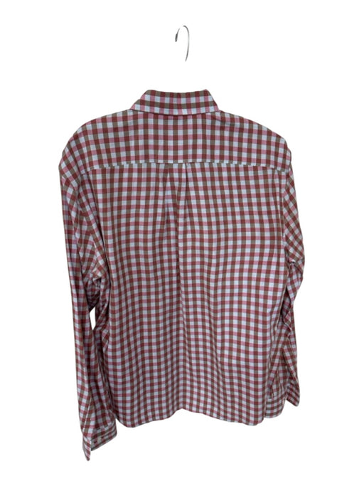 Johnnie-O Size L Brown & Pink Cotton Gingham Collared Button Down Men's Shirt Brown & Pink / L